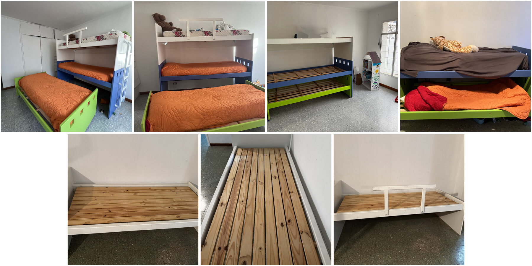Cucheta triple de madera (3 camas en 1)